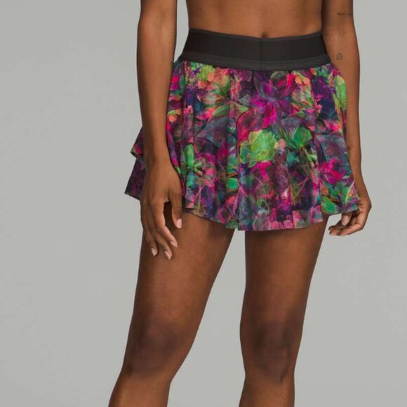 Lululemon Court Rival High-Rise Skirt Vivid Floral Tone Multi Size 12 UNLINED - Picture 3 of 6